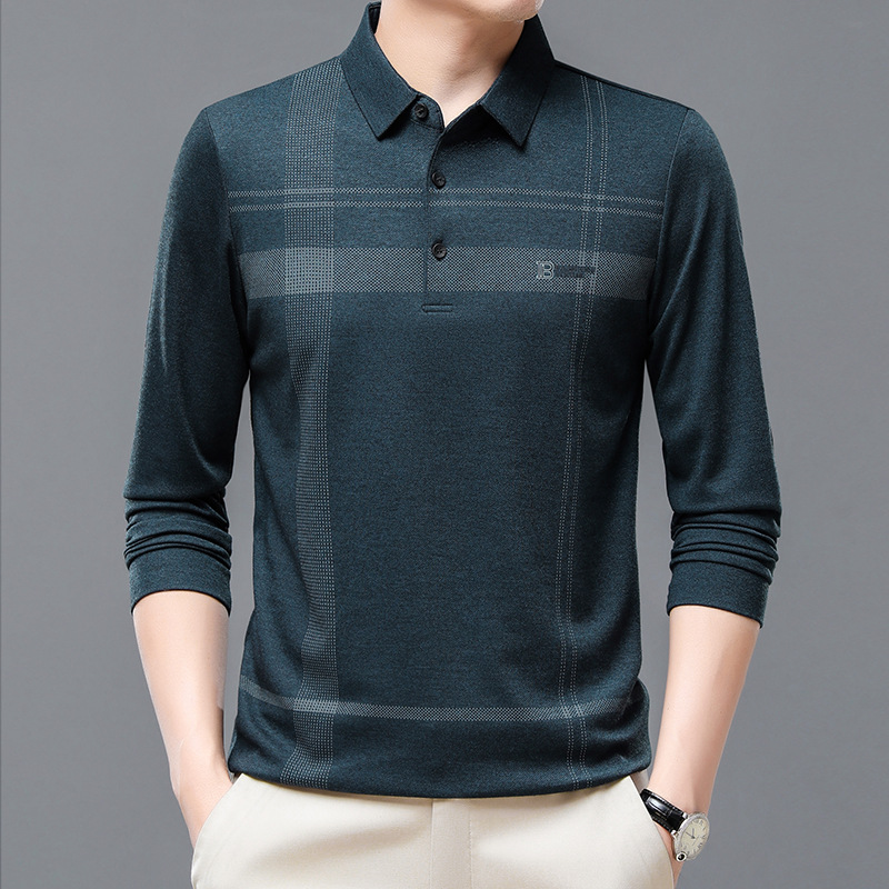 新款长袖T恤男士秋季潮流宽松翻领休闲保罗polo衫男款上衣潮