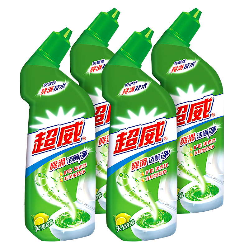 超威洁厕液4瓶亮滑洁厕净马桶清洁剂强力除垢净味清新除臭清香型