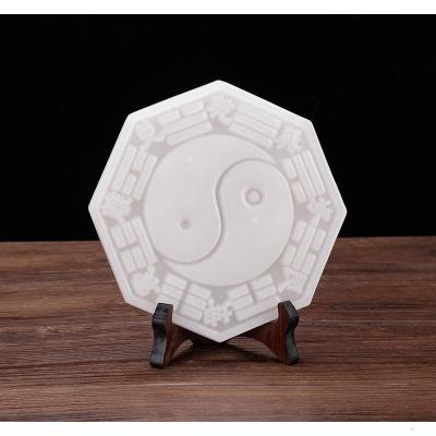 家柏饰(CORATED)玉石八卦镜八卦牌吸财太八卦玉壁玉盘摆件