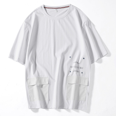 夏季新款潮牌短袖圆领T恤男加肥加大胖子大码潮流字母印花男装T恤