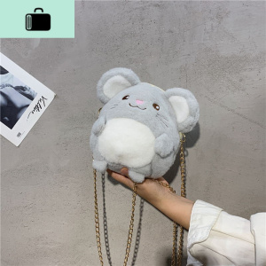 毛绒小包包女2020新款卡通可爱鼠儿童潮迷你包韩版百搭链条斜挎包NEW LAKE女斜挎包