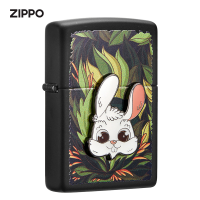 zippo芝宝打火机原装ZIPPO之宝煤油打火机218-C-000074林中迷兔林中迷兔-新机无油