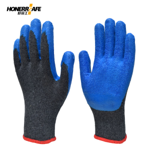 好员工 R700-B棉纱+乳胶起皱10针灰涤棉蓝乳胶起皱12双*2