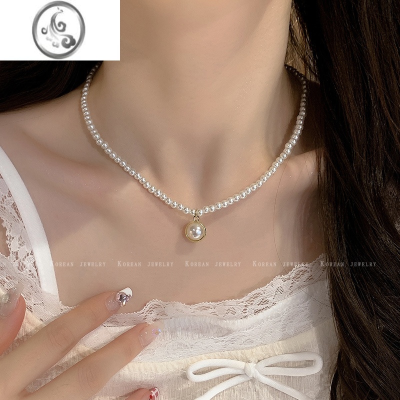 JiMi巴洛克珍珠项链法式轻奢小众高级感锁骨链2023新款颈链配饰女