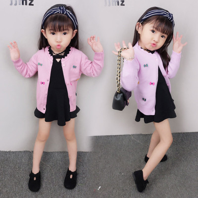 女童毛衣开衫新款春秋装婴儿童针织衫宝宝上衣外套5韩版3-4岁