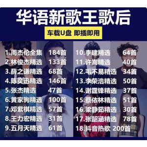 [补贴10%]华语热门流行歌手合集车载u盘年度金曲音乐歌曲汽车优盘