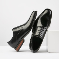 皮鞋男士真皮新款日系绅士商务正装皮鞋青年休闲木根牛津单鞋