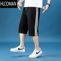 HLCOMAN夏季运动七分裤男薄款中裤加肥加大码宽松直筒休闲短裤马裤潮