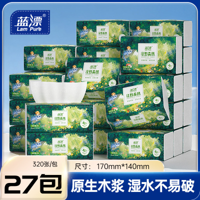 蓝漂绿野森林抽纸320张4层80抽27包