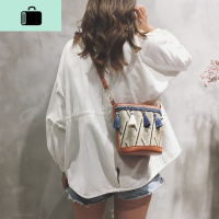 上新小包包仙女2020春夏新款森系编流苏水桶包单肩斜挎沙滩包潮NEW LAKE女士单肩包