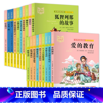全套19册 [正版]中小学生大阅读系列丛书 爱的教育爱丽丝漫游奇境记安徒生童话小王子狐狸列那的故事一千零一夜昆虫记课内外