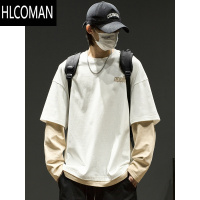 HLCOMAN卫衣男秋季潮牌圆领假港风上衣宽松休闲潮流长袖t恤