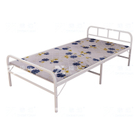 臻远 ZY4052503 钢木床简易折叠床单人床两折 1米白色