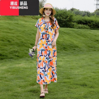 YIBUSHENG2024新款连衣裙天棉绸气质宽松显瘦高端大摆沙滩裙海边度假长裙