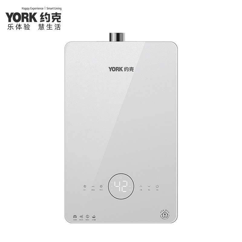 约克(YORK)零冷水燃气热水器16L家用强排恒温变频节能省气JSQ30-16-F23