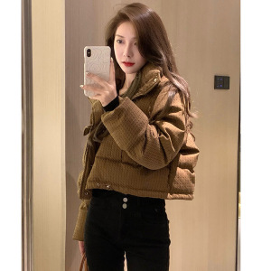 年新款冬季时尚短款立领羽绒棉服女复古洋气小个子炸街面包服