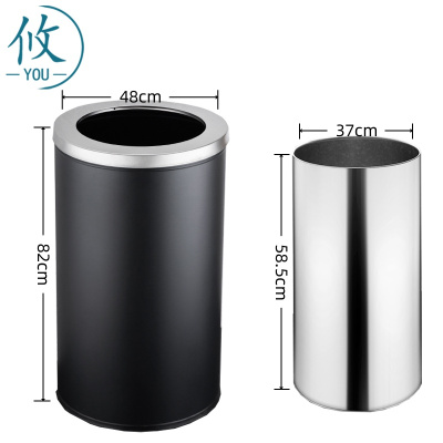 攸 不锈钢圆筒形垃圾桶 48*82cm 个