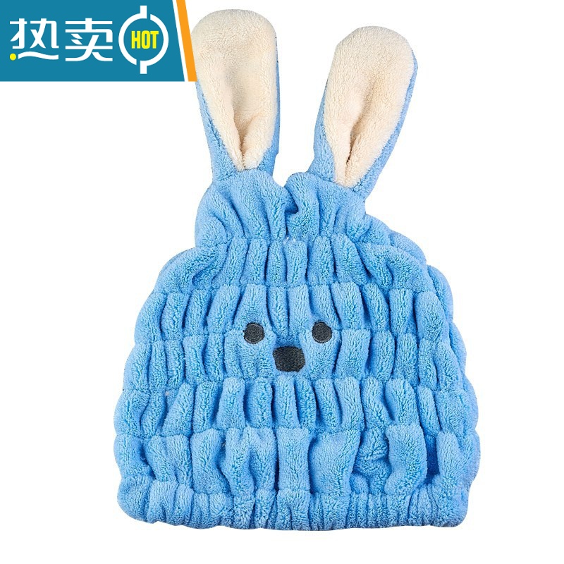 敬平儿童干发帽女童吸水男童2022新款网红女孩速干超可爱小孩宝宝浴帽 蓝色