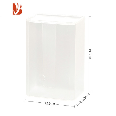 三维工匠纸巾盒壁挂家用式洗脸巾收纳盒创意抽纸盒厨房挂壁纸巾厕所客厅 透明-透明盖(加厚材质)