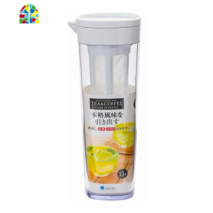 冷水壶带滤网1000ml大容量塑料防漏便携运动水杯凉水壶 FENGHOU 绿色1.1L