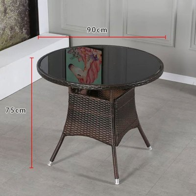 苏宁 金菲罗格 办公家具 户外阳台藤编休闲桌 直径90圆桌