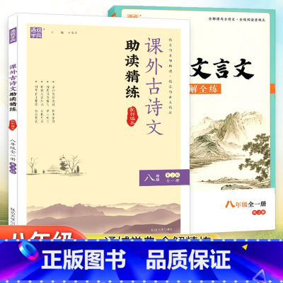 八年级2本[文言文+古诗文] 初中通用 [正版]通成学典 初中文言文全解全练七八九年级人教版课外古诗文助读精练部初一初二