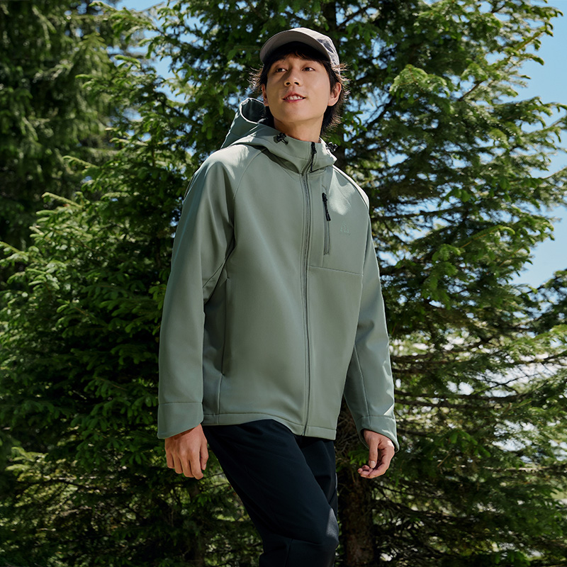 361°运动外套男新款四防软壳防水加绒夹克风衣户外登山