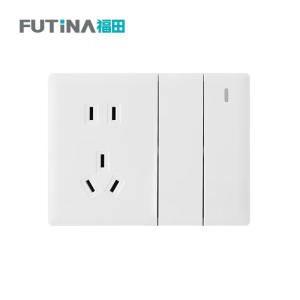 福田 插座开关 开关插座墙壁电源面板明装走线大面板家用墙壁插座 单位:个