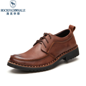洛克华菲 2024新款英伦潮男鞋商务皮鞋真皮系带休闲皮鞋厚底男牛皮鞋子低帮舒适男鞋 R529