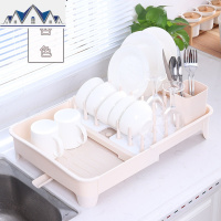 碗架沥水架厨房放装碗碟收纳架可伸缩水晾碗架单层凉碗筷收纳盒 三维工匠