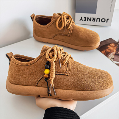 大码2026春季新款舒适勃肯复古圆头男士简约轻便套脚休闲潮鞋