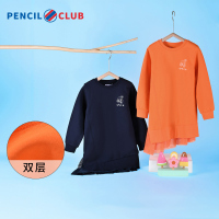 [1件3折]铅笔俱乐部童装女童双层连衣裙秋装儿童不规则下摆裙子
