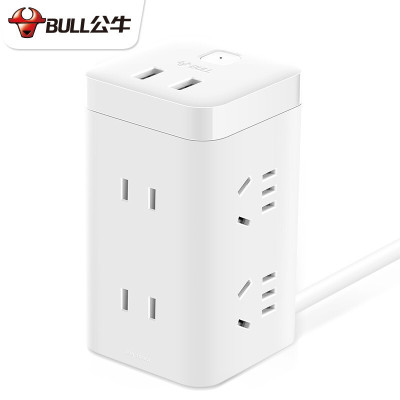公牛(BULL)大魔方智能USB插座 白色 全长1.8米 GNV-UU2126(单位:个)