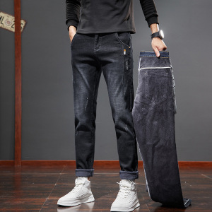 立体剪裁男士修身牛仔裤时尚弹力柔软男生裤子春天外出防寒舒适裤