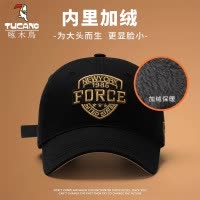 啄木鸟帽子男2025冬季加绒加厚鸭舌帽韩版百搭大头围宽帽檐棒球帽