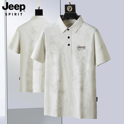 JEEP SPIRIT 复古男士polo衫2025年新款商务翻领夏季休闲迷彩短袖