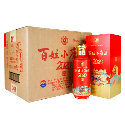 贵州茅台酒股份公司出品百姓小康酒53度500ml整箱6瓶装酱香型高度白酒送礼佳品