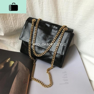 网红质感包女包新款2020夏季新款韩版百搭ins菱格链条单肩包斜挎NEW LAKE 黑色复古链条包女士单肩包 黑色复古链条包