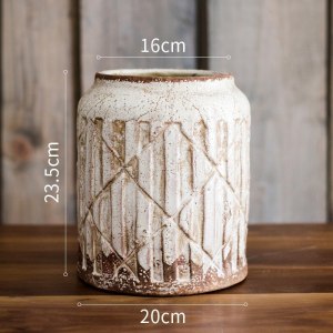 美帮汇墟芜瓶 陶瓷做旧花瓶 复古花器装饰摆件罐子欧式法式古董