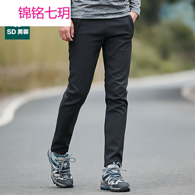 功能男装 秋冬情侣款运动户外加绒保暖弹力软壳冲锋裤