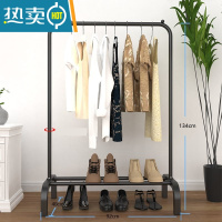 敬平加厚家用304不锈钢晾衣架落地卧室折叠x型室外阳台单杆式架子伸缩 小号[升级]经典款黑色 大