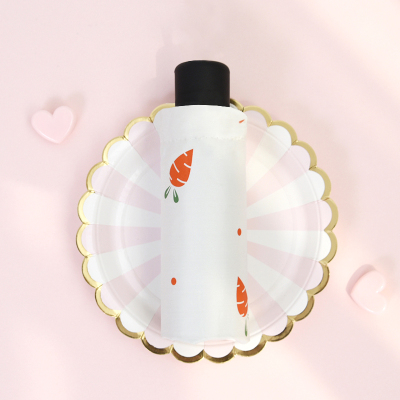 太阳伞防晒遮阳伞女晴雨纳丽雅两用雨伞折叠小巧便携五折胶囊伞白色胡萝卜mini五折伞