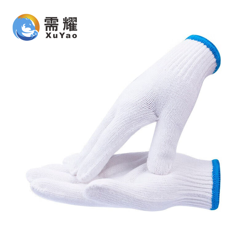 需耀 棉纱手套 白色加厚 双