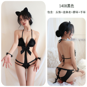 长夜漫漫情趣内衣猫女郎三点式激情诱惑制服兔女郎免脱夜店装1408