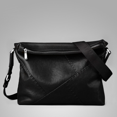 新款男士单肩包斜挎包男单肩包大容量男式挎包单肩包男士休闲包包真皮单肩包男包单肩包男潮NB180123-3H黑色