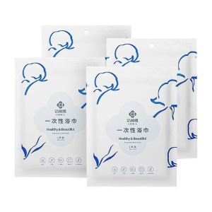 洁丽雅一次性浴巾1条装*4加厚加大便捷式出差旅行男女浴巾MRJ712