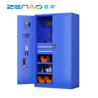 振奥 工具柜重型工具柜五金零件柜多功能加厚车间置物柜 1800x1000x500mm/台(三层二抽带挂板蓝色)