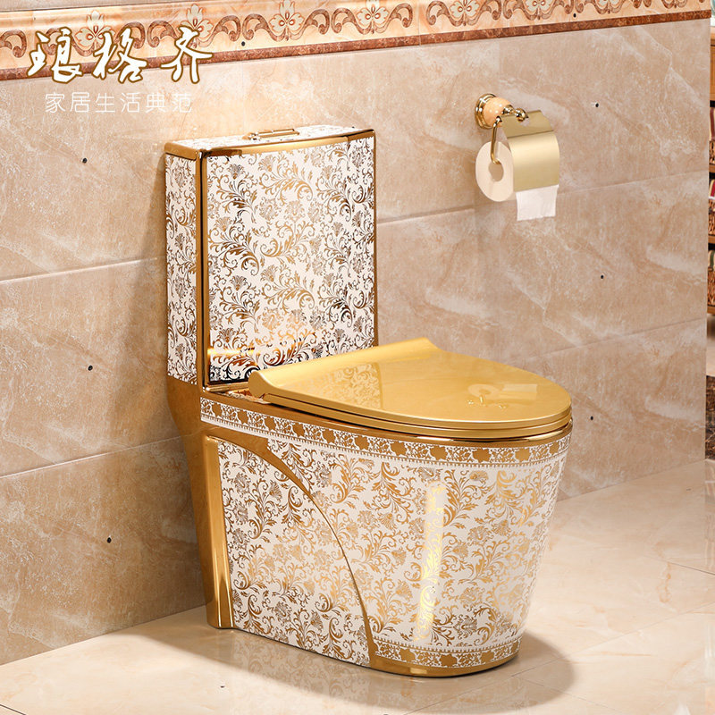 马桶卫浴坐便器虹吸式家用座便器节水防臭缓降陶瓷坐便器薄盖金丝蔓藤(升级款)波迷娜BOMINA