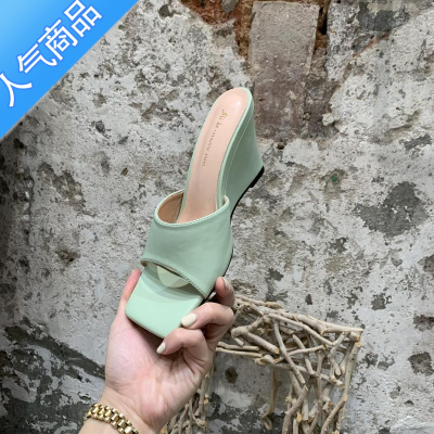 SUNTEK法式蝴蝶结白色坡跟凉鞋晚风配裙子绝美高跟凉拖鞋女夏季外穿