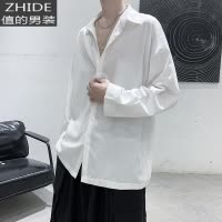 SUNTEK内搭衬衫男韩版潮流痞帅宽松休闲百搭长袖衬衣港风日系春秋款外套衬衫